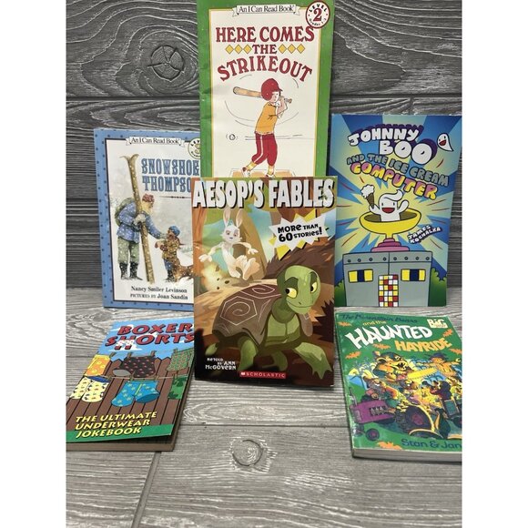 Children’s Book Lot of 6 Assorted Grades 1-3 Fables Berenstain Jokes Easy Reader - Picture 1 of 13